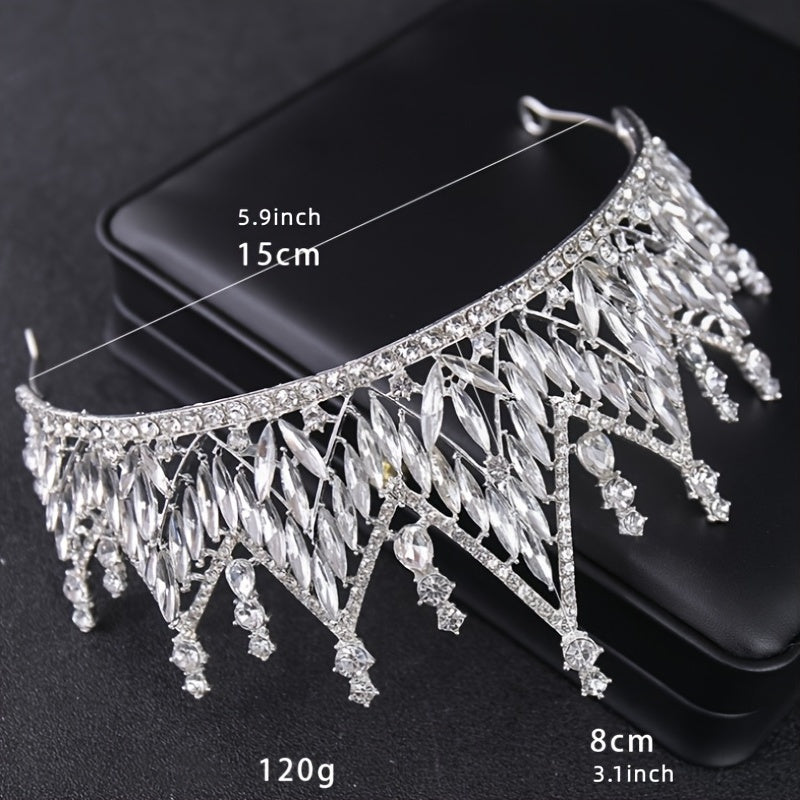 Silver Rhinestone Crystal Tiara Bridal Flower Girl Crown