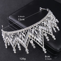 Silver Rhinestone Crystal Tiara Bridal Flower Girl Crown