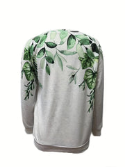 Marble Print Gradient Crew Neck Sweatshirt