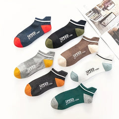 Boys 'SPPED' Print Boat Socks Thin Breathable Low Cut Ankle Socks