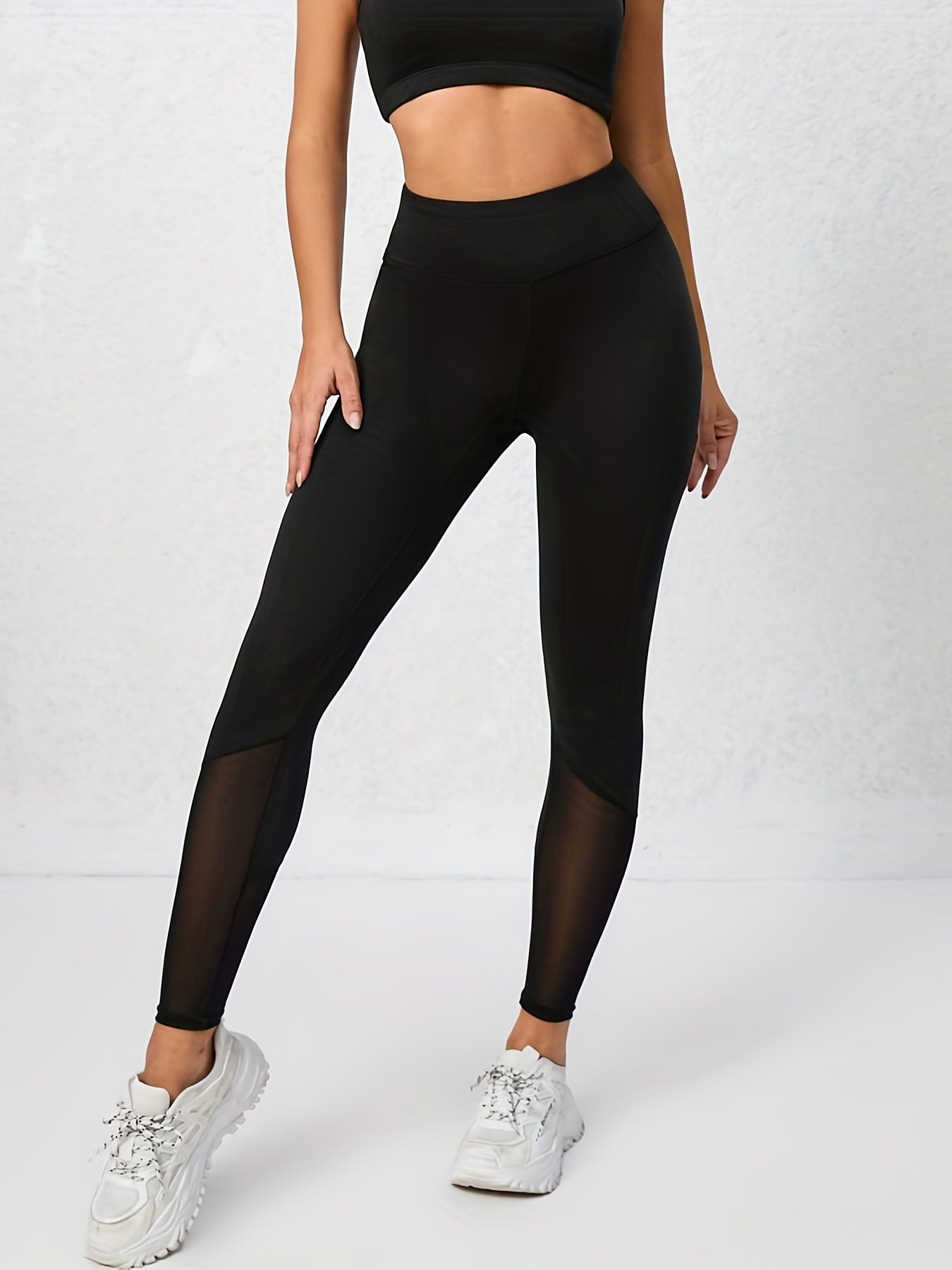 High Waisted Mesh Leggings for Yoga Running Workouts