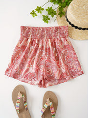 Boho Print High Waist Shorts Casual Women's Clothing