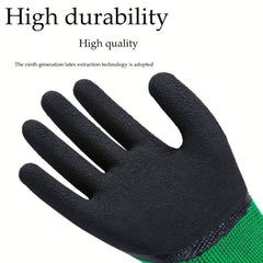 3 Pairs Outdoor Protective Work Gloves Nitrile Rubber Gloves Latex Garden Gloves