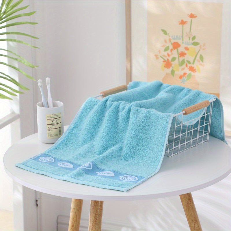 3pcs Leaf Pattern Hand Towel Soft Coral Fleece Quick Drying Absorbent Towel