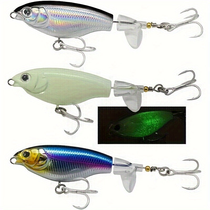 3pcs Bass Fishing Bait Bionic Bait With Treble Hook Fishing Tackle