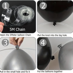 Silver Balloon Garland Kit 187pcs for Wedding Birthday Halloween Party Decor