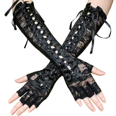 Retro Lace Corset Arm Fingerless Gloves
