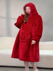 Hooded Fleece Nightgown with Pockets