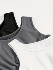 6 Pack Plus Size Loungewear Set Solid Crop Tank Top & Tie Shorts