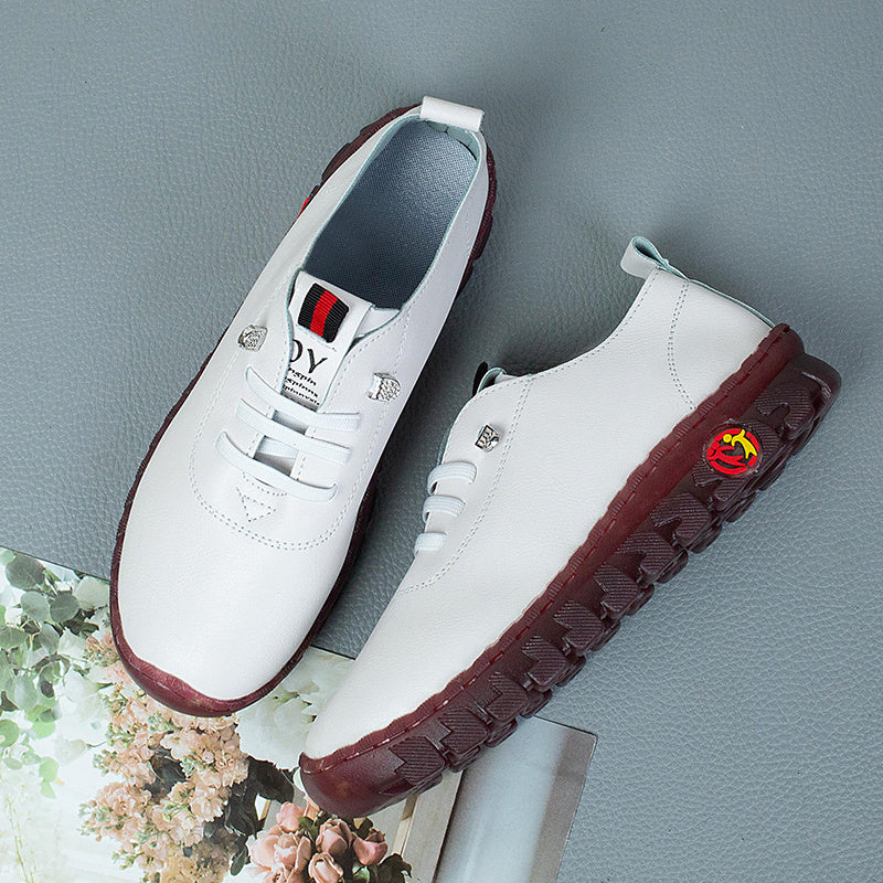 Women's Anti-slip Lace Up Flat Sneakers Comfy Round Toe Shoes