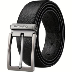 Men's Cowhide Leather Belt Needle Buckle Business Casual