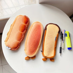 Fun Simulation Bread Pencil Case Cartoon Funny Emojis Storage Bag