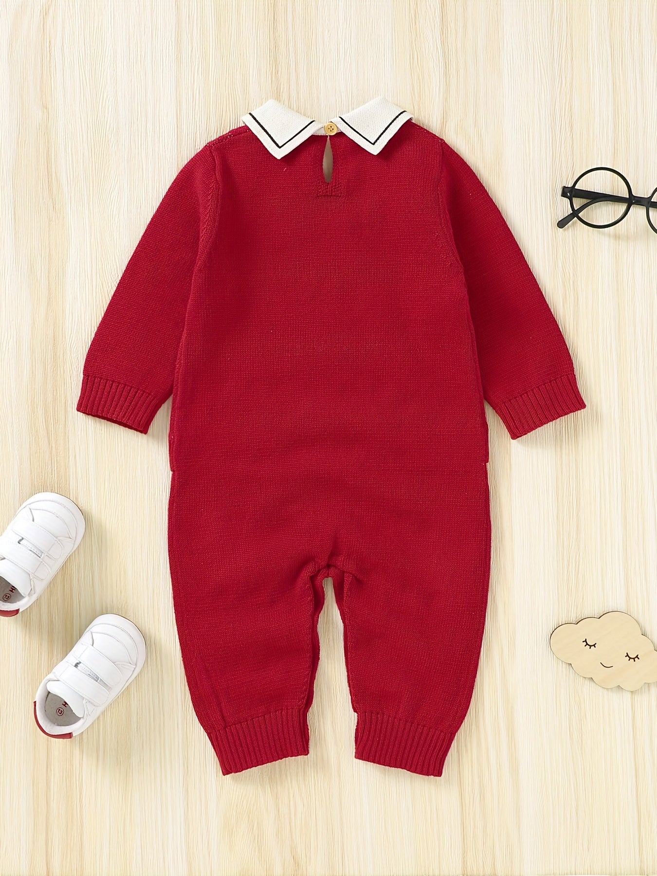 Baby Boys Casual Cartoon Gentleman Sweater Jumpsuit