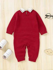 Baby Boys Casual Cartoon Gentleman Sweater Jumpsuit