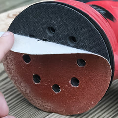 50-100pcs 5in 8 Hole Polished Red Sandpaper 121MM Velvet Sandpaper Sheet