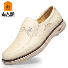 LAORENTOU Men's Leather Slip On Oxfords