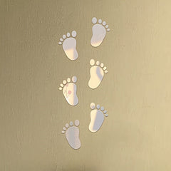 36pcs Acrylic 3D Mirror Sticker Baby Footprint Mirror Wall Stick