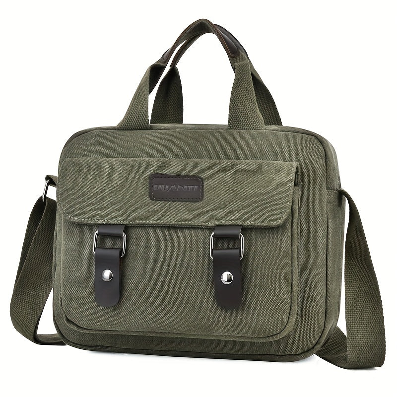 Men's Canvas Crossbody Messenger Bag Large Capacity