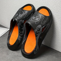 Men's Anime Print Non Slip Platform Slides Soft Sole Cloud Slides