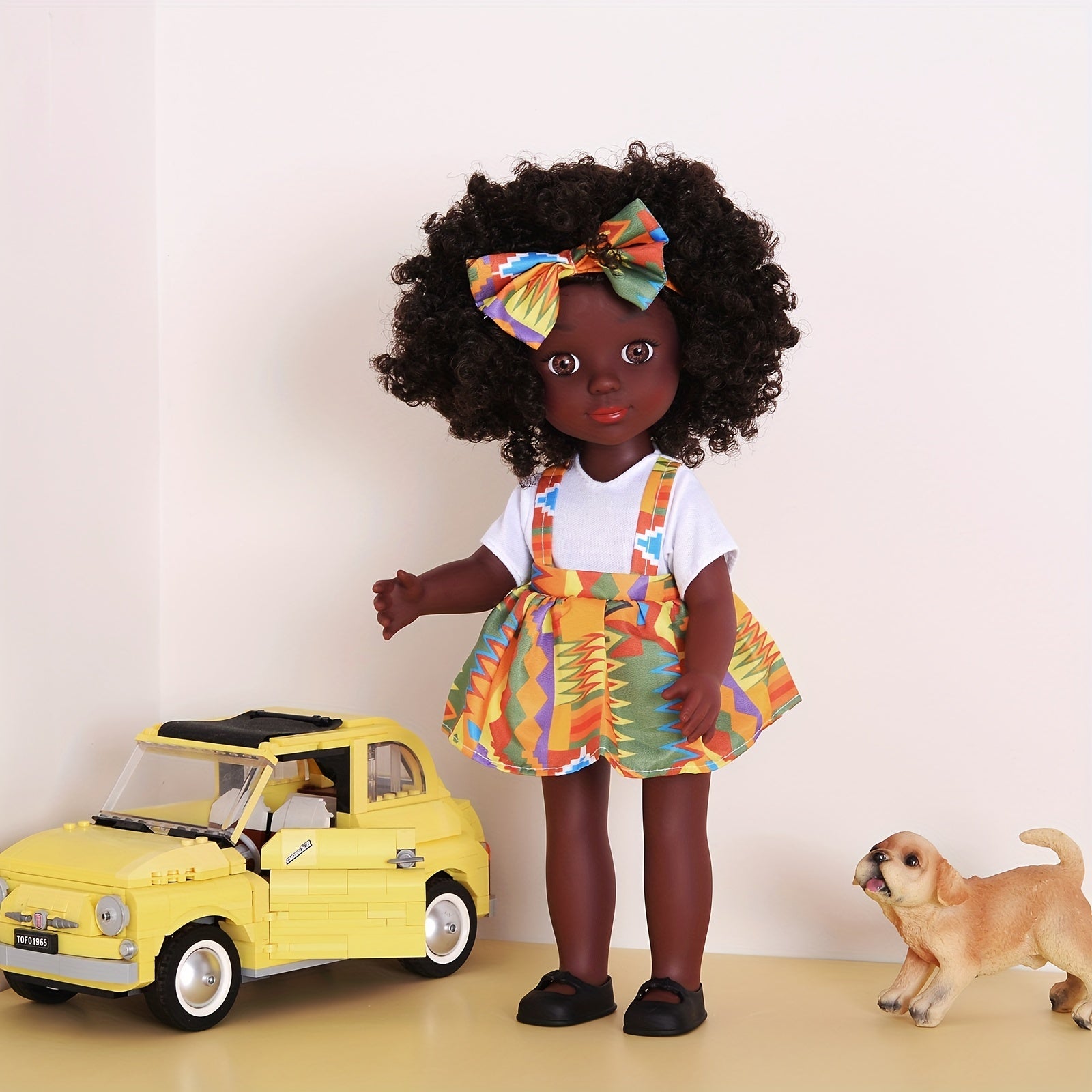 African American Doll Full Set Curly Hair Gift for Girls Halloween Christmas
