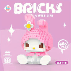 Building Blocks Cartoon Dolls Kuromi Meiru Rabbit Micro Diamond Toys