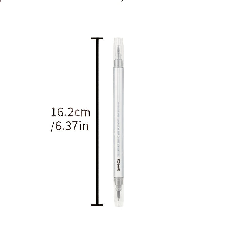 Dual Head Metallic Marker Pen Soft Brush & Fine Tip for Art Journaling