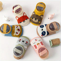 6Pairs Girls Animals Strap Socks for Toddlers