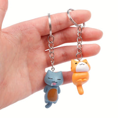 6pcs Kitten Car Keychain Lucky Cat Key Chain Pendant