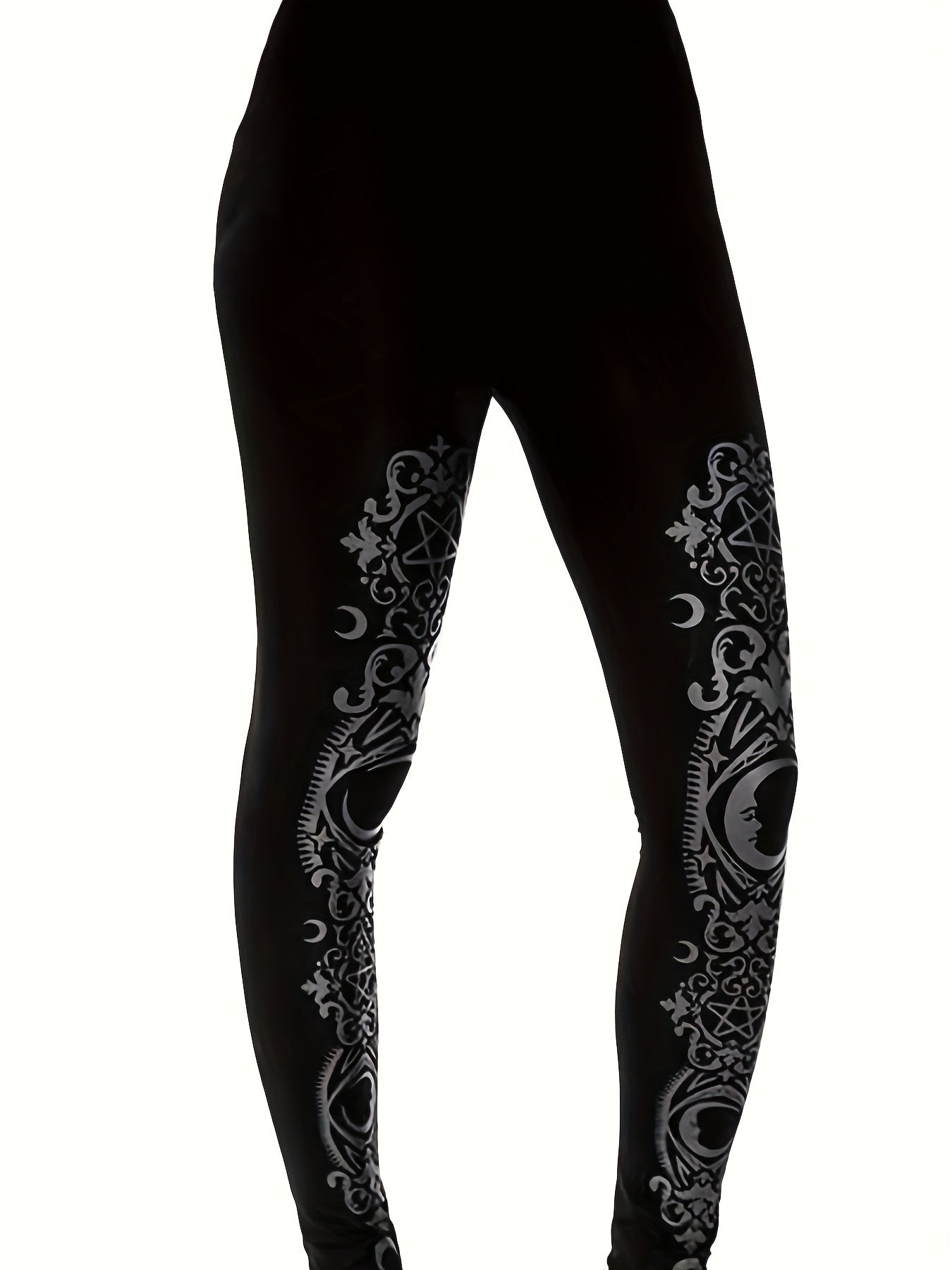 Gothic Leggings Women's Plus Graphic Print Slim Fit Leggings