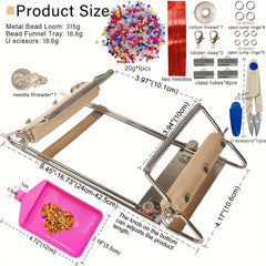 Adjustable Bead Looming Kit With Seed Beads and Accessories