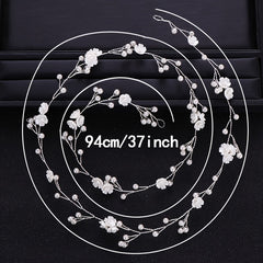Faux Pearl Flower Head Piece Bridal Headband