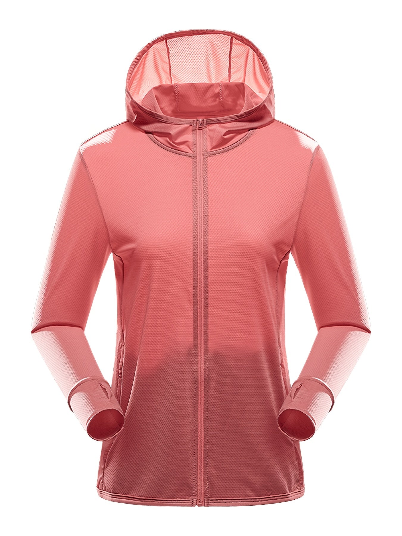Women's UPF50 Protection Hooded Jacket Lightweight Full Zipper Long Sleeve
