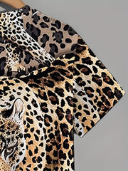 Men's Leopard Print T Shirt - Summer Outdoor Wear