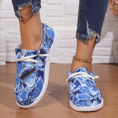 Ripped Denim Slip On Sneakers Lightweight Comfortable Shoes
