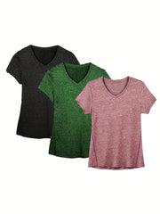Women's V Neck Yoga Top Moisture Wicking Tee