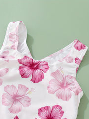 Girl's Floral Tankini Set Beachwear Swimwear Pool Party