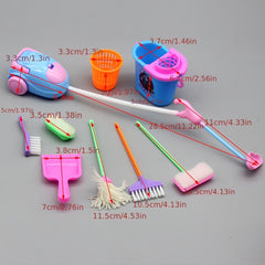 9pcs Mini Dollhouse Cleaning Tools Kids Toy Random