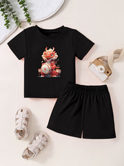 Toddler Kid 2pcs Bottoming Set Short Sleeve T shirt & Matching Shorts