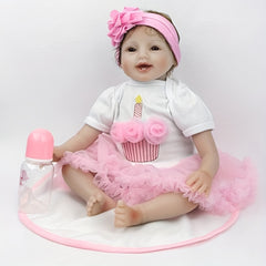22 Inch Reborn Dolls Soft Silicone Vinyl Toddlers Dolls Boy Girl Toys