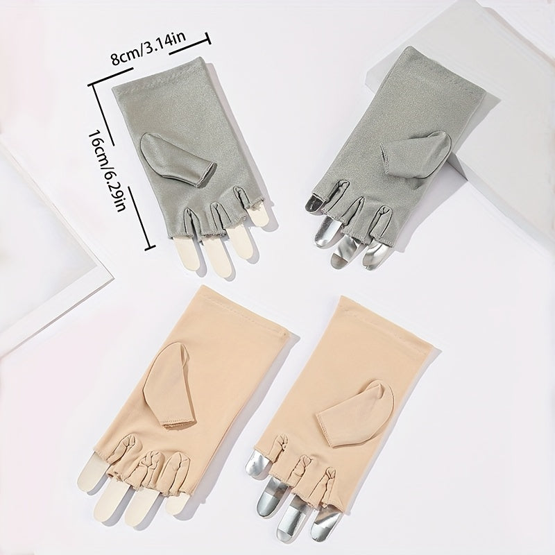 2 Pairs Fingerless Short Gloves Unisex Cycling UV Protection Touch Gl