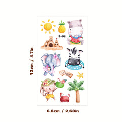 10pcs Animal Temporary Tattoo Stickers for Parties & Activities