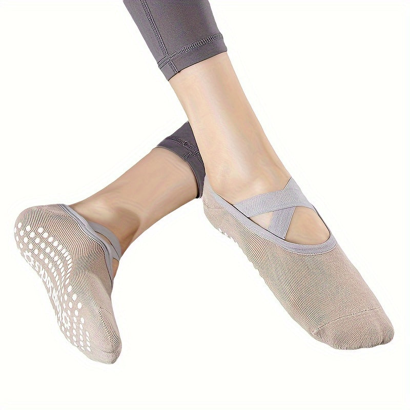 Yoga Socks Cross Strap Non Slip Exercise Pilates