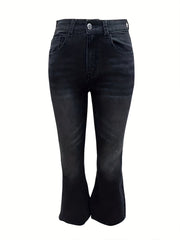 High Waist Medium Stretch Boot Cut Jeans Retro Vintage Bell Bottoms