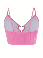 Sexy Bikini Top Women's Plus Textured Cut Out Ring Linked Swimwear Bra