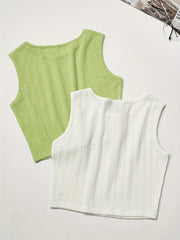 Textured 2pcs Tank Top Sleeveless Summer Women's Clothing