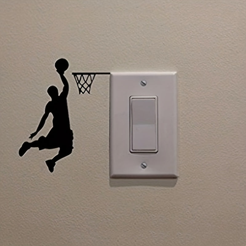 Cartoon Basketball Player Wall Sticker for Home and Car Decor