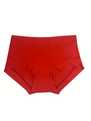 Panty Women's Plus Solid Soft Breathable Middle Waist Medium Stretch