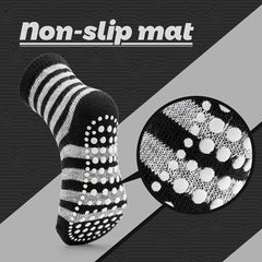 Kids Non Slip Striped Crew Socks, 5 Pairs
