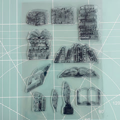 Clear Stamp for Crafting, Transparent Book Theme Design