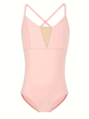 Cross Back V Neck Girls Dance Dress Ballet Gymnastics Leotard
